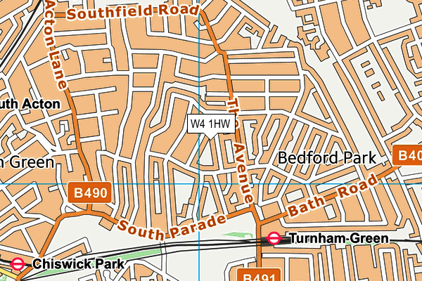 W4 1HW map - OS VectorMap District (Ordnance Survey)