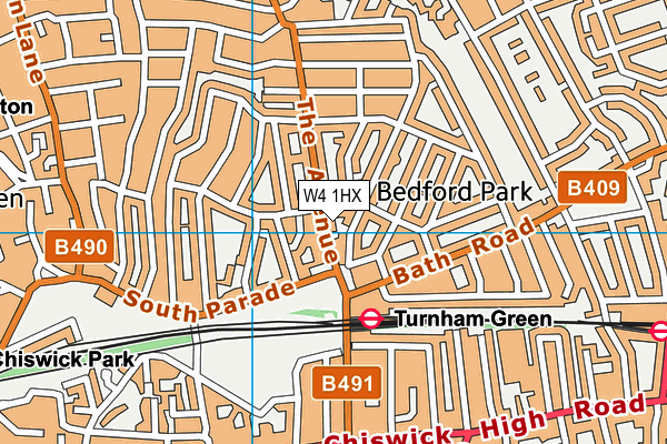 W4 1HX map - OS VectorMap District (Ordnance Survey)