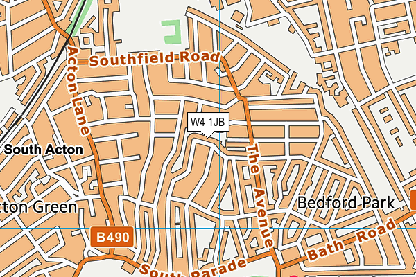 W4 1JB map - OS VectorMap District (Ordnance Survey)