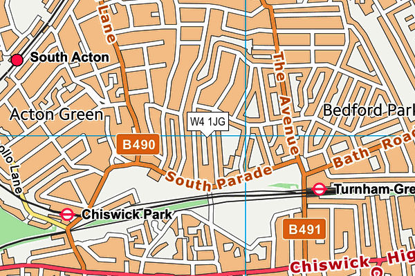 W4 1JG map - OS VectorMap District (Ordnance Survey)