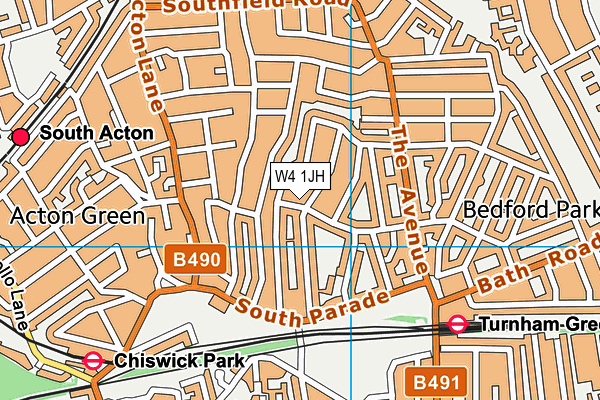 W4 1JH map - OS VectorMap District (Ordnance Survey)