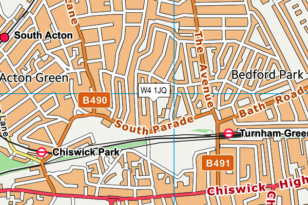 W4 1JQ map - OS VectorMap District (Ordnance Survey)