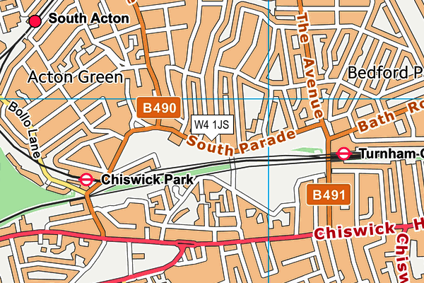 W4 1JS map - OS VectorMap District (Ordnance Survey)