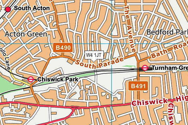 W4 1JT map - OS VectorMap District (Ordnance Survey)