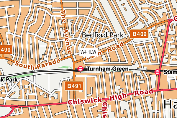 W4 1LW map - OS VectorMap District (Ordnance Survey)