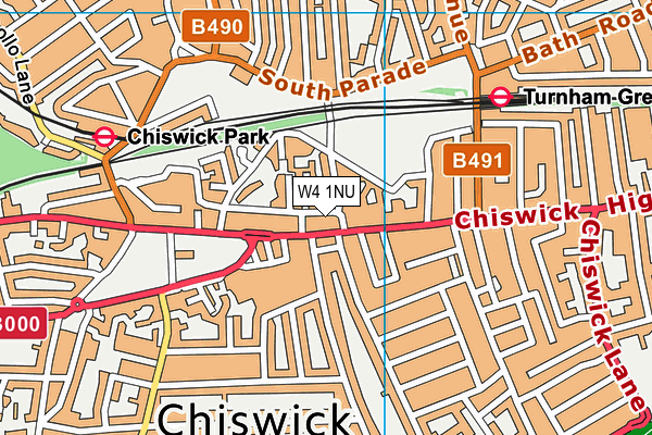 W4 1NU map - OS VectorMap District (Ordnance Survey)