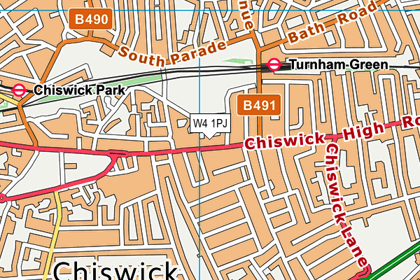 W4 1PJ map - OS VectorMap District (Ordnance Survey)