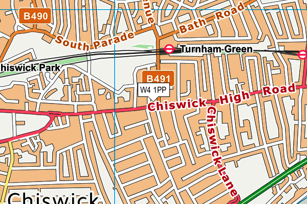 W4 1PP map - OS VectorMap District (Ordnance Survey)