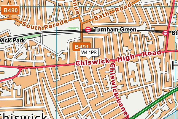 W4 1PR map - OS VectorMap District (Ordnance Survey)