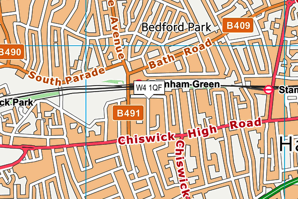 W4 1QF map - OS VectorMap District (Ordnance Survey)