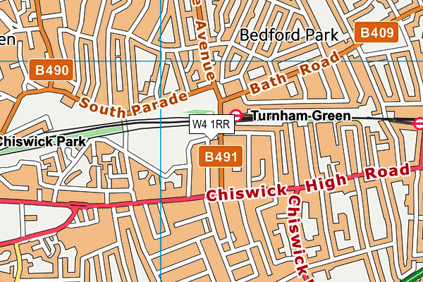 W4 1RR map - OS VectorMap District (Ordnance Survey)