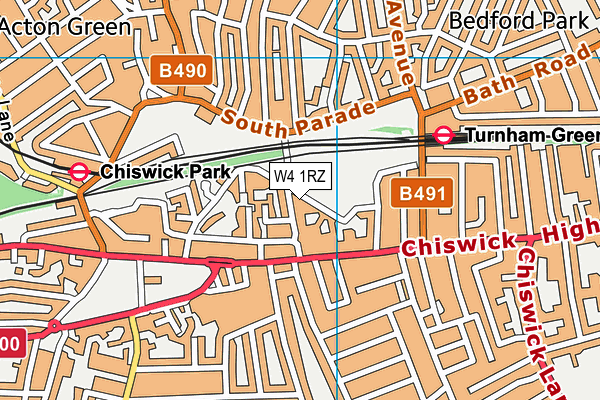Rocks Lane Chiswick map (W4 1RZ) - OS VectorMap District (Ordnance Survey)