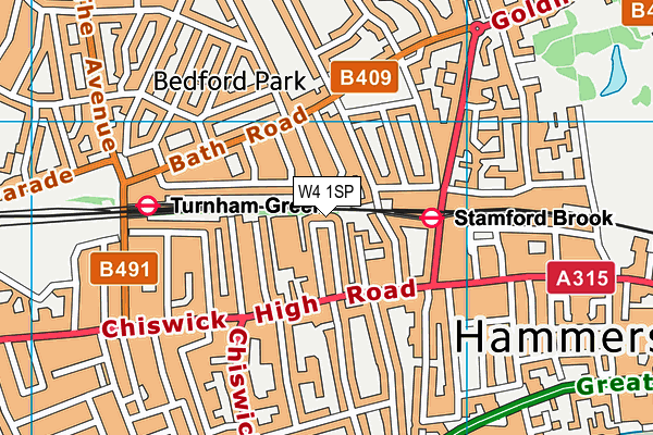 W4 1SP map - OS VectorMap District (Ordnance Survey)