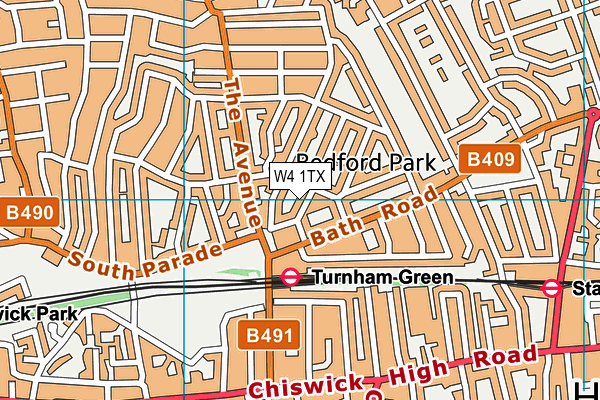 Chiswick and Bedford Park Preparatory School map (W4 1TX) - OS VectorMap District (Ordnance Survey)
