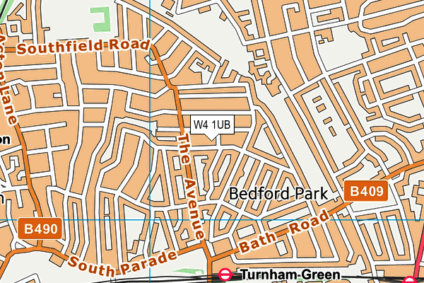 W4 1UB map - OS VectorMap District (Ordnance Survey)