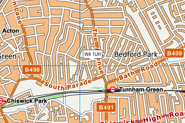 W4 1UH map - OS VectorMap District (Ordnance Survey)