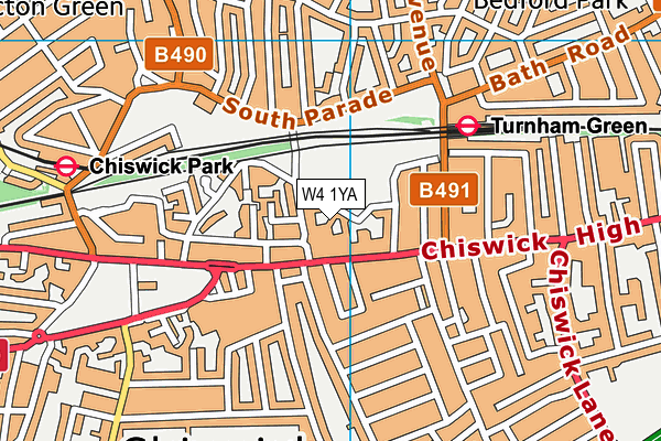 W4 1YA map - OS VectorMap District (Ordnance Survey)