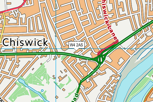 W4 2AS map - OS VectorMap District (Ordnance Survey)