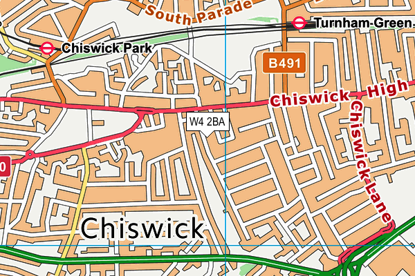 W4 2BA map - OS VectorMap District (Ordnance Survey)