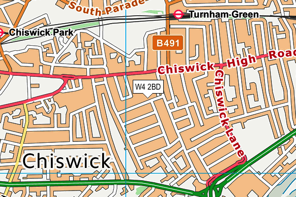 W4 2BD map - OS VectorMap District (Ordnance Survey)