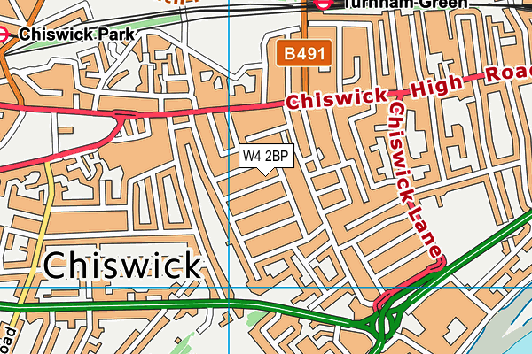 W4 2BP map - OS VectorMap District (Ordnance Survey)