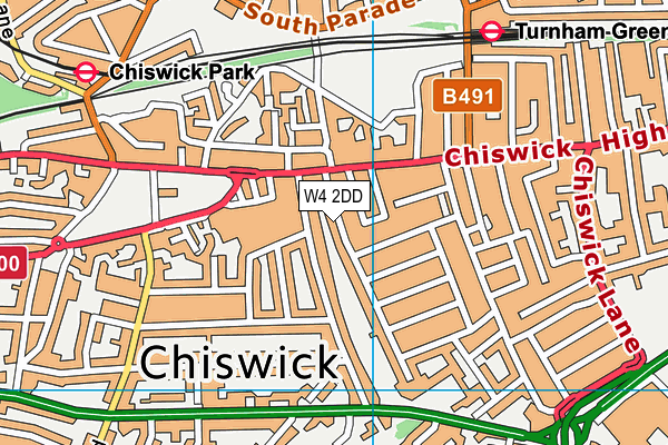 W4 2DD map - OS VectorMap District (Ordnance Survey)