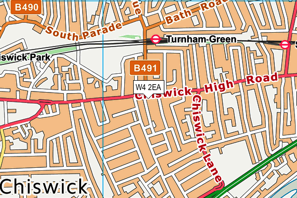 W4 2EA map - OS VectorMap District (Ordnance Survey)