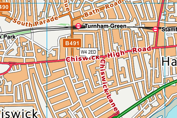 W4 2ED map - OS VectorMap District (Ordnance Survey)