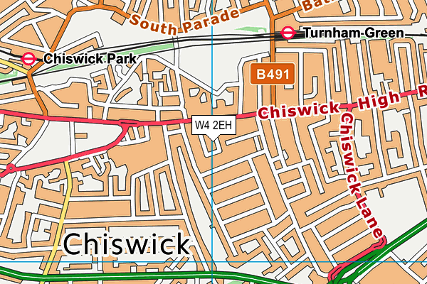 W4 2EH map - OS VectorMap District (Ordnance Survey)