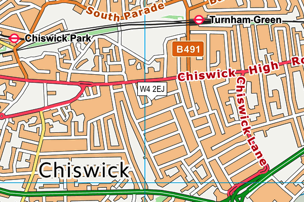 W4 2EJ map - OS VectorMap District (Ordnance Survey)