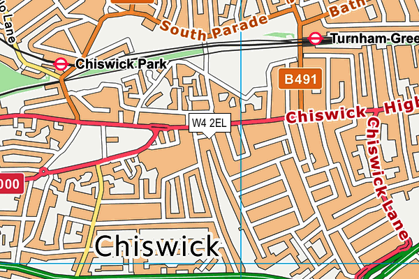 W4 2EL map - OS VectorMap District (Ordnance Survey)