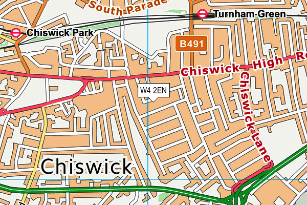 W4 2EN map - OS VectorMap District (Ordnance Survey)