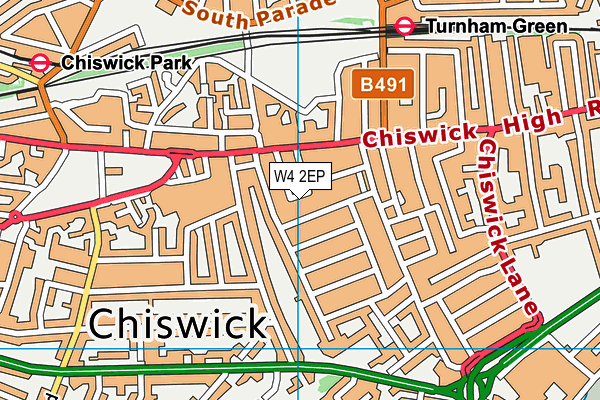 W4 2EP map - OS VectorMap District (Ordnance Survey)