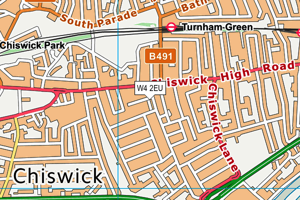 W4 2EU map - OS VectorMap District (Ordnance Survey)