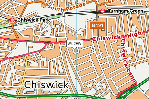 W4 2EW map - OS VectorMap District (Ordnance Survey)