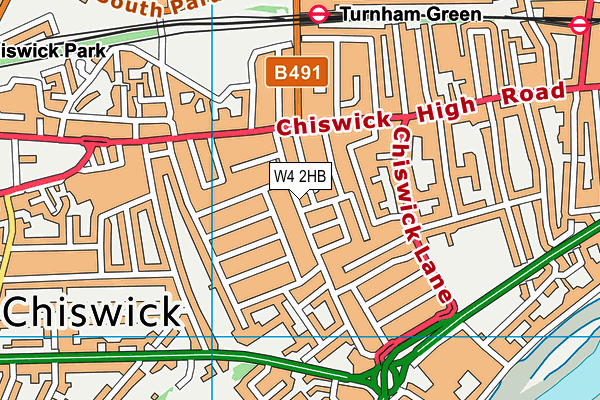 W4 2HB map - OS VectorMap District (Ordnance Survey)