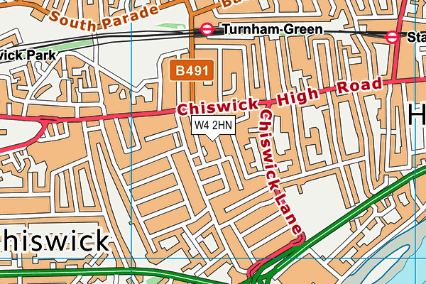 W4 2HN map - OS VectorMap District (Ordnance Survey)