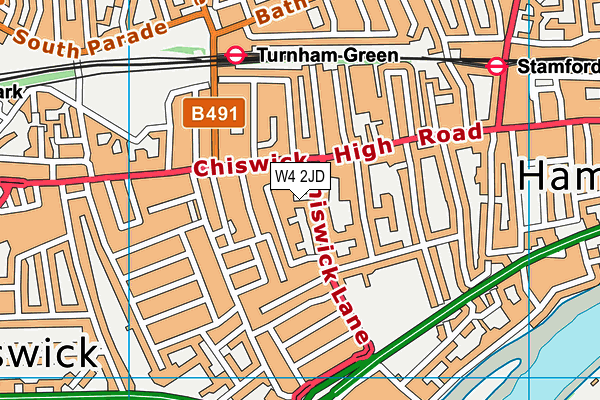 W4 2JD map - OS VectorMap District (Ordnance Survey)