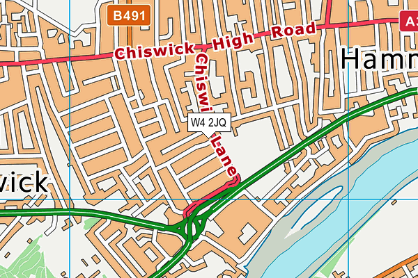 W4 2JQ map - OS VectorMap District (Ordnance Survey)