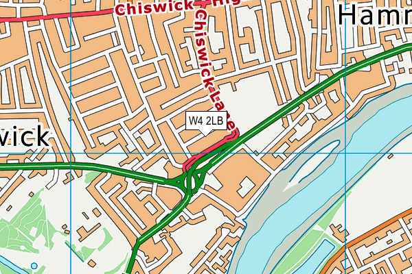 W4 2LB map - OS VectorMap District (Ordnance Survey)