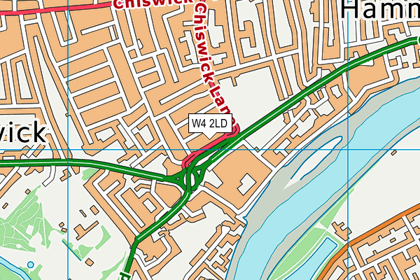 W4 2LD map - OS VectorMap District (Ordnance Survey)