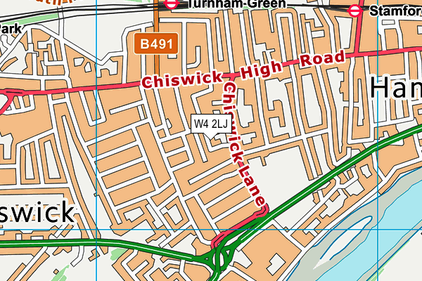 W4 2LJ map - OS VectorMap District (Ordnance Survey)