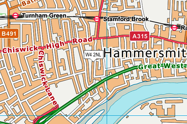 W4 2NL map - OS VectorMap District (Ordnance Survey)