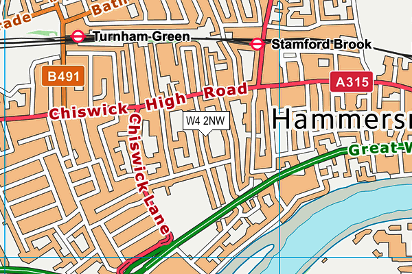 Hogarth Health Club map (W4 2NW) - OS VectorMap District (Ordnance Survey)