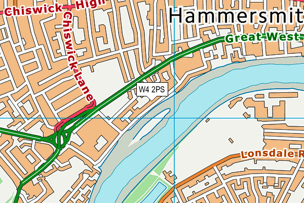 W4 2PS map - OS VectorMap District (Ordnance Survey)