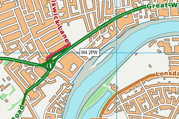 W4 2PW map - OS VectorMap District (Ordnance Survey)