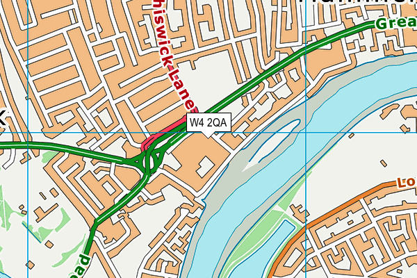 W4 2QA map - OS VectorMap District (Ordnance Survey)