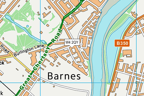 W4 2QY map - OS VectorMap District (Ordnance Survey)