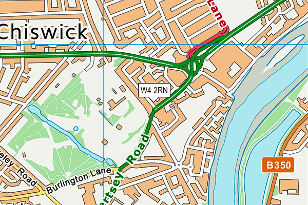 W4 2RN map - OS VectorMap District (Ordnance Survey)