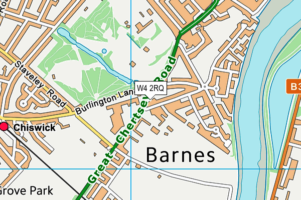 W4 2RQ map - OS VectorMap District (Ordnance Survey)